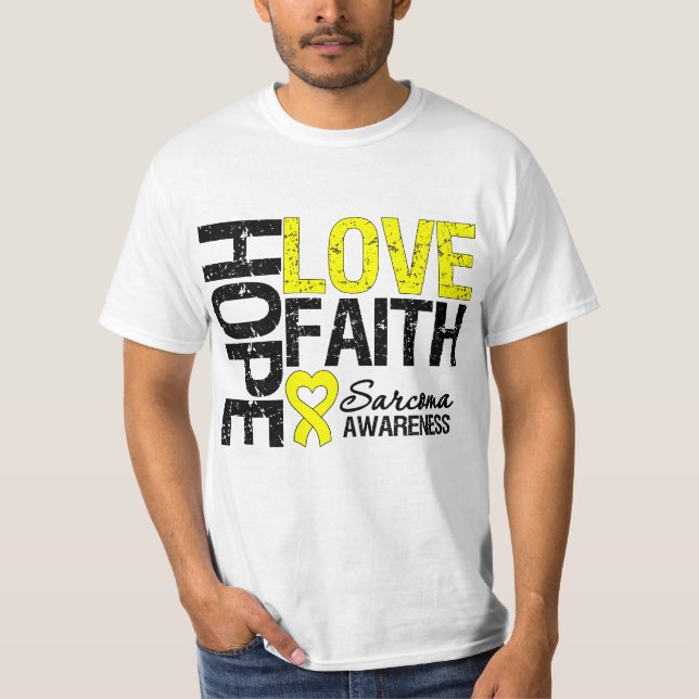 Sarcoma Hope Kärlek Faith Tee Shirt (Framsida)