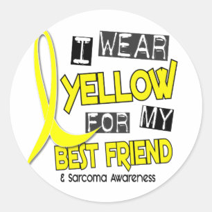 Sarcoma I BÄRA GULT FÖR MY BEST FRIEND 37 Runt Klistermärke