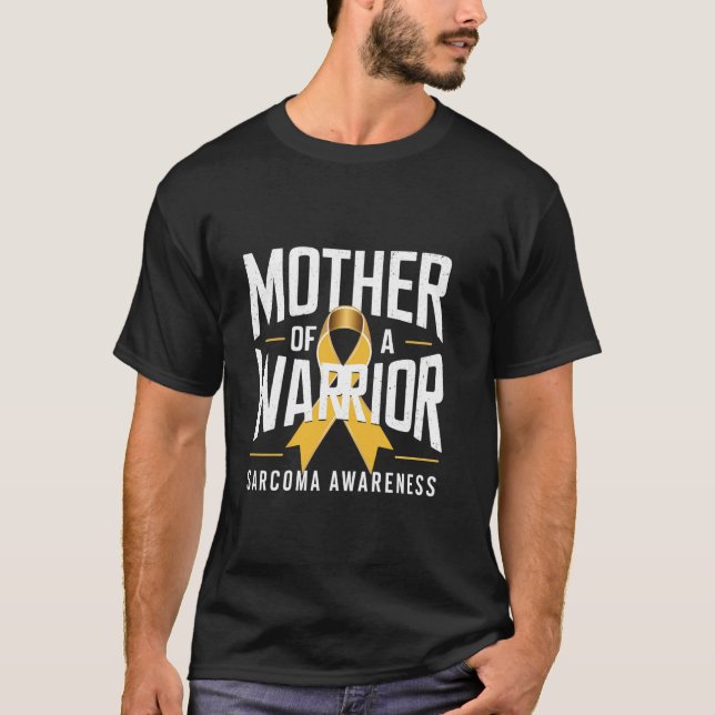 Sarcoma Medvetenhet Mor Till En Warrior Gul Band T Shirt (Framsida)