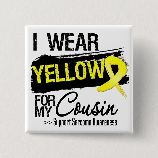 Sarcoma Ribbon för min kusin Knapp (Framsida)