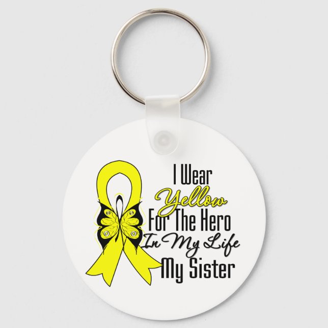 Sarcoma Ribbon My Hero Min syster Nyckelring (Framsida)