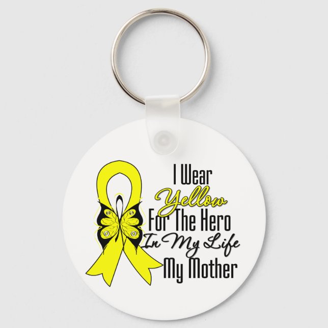 Sarcoma Ribbon My Hero My Mor Nyckelring (Framsida)