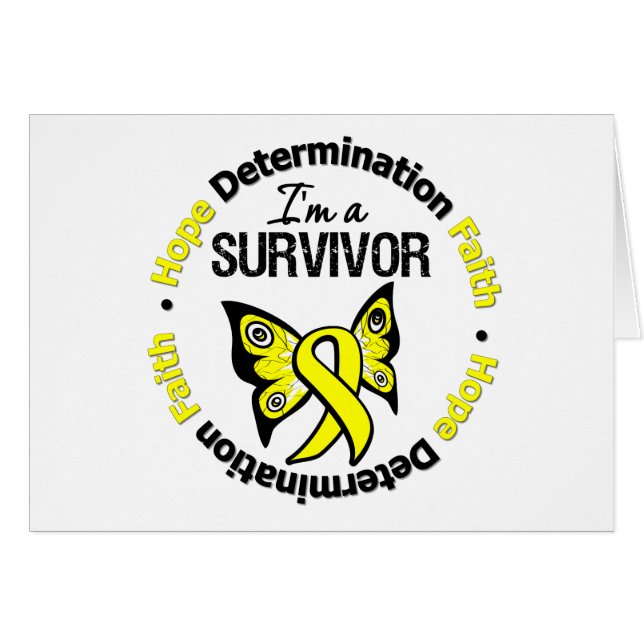 Sarcoma Survivor Hope Determination Faith Hälsningskort (Framsidan Horizontal)