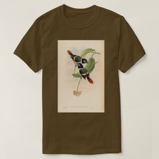 Sarcophanops Srit Vintage Birds of Asia T Shirt (Design framsida)