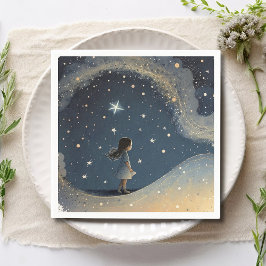 Sårdag Celestial Star Watercolor Girl Modern Pappersservett
