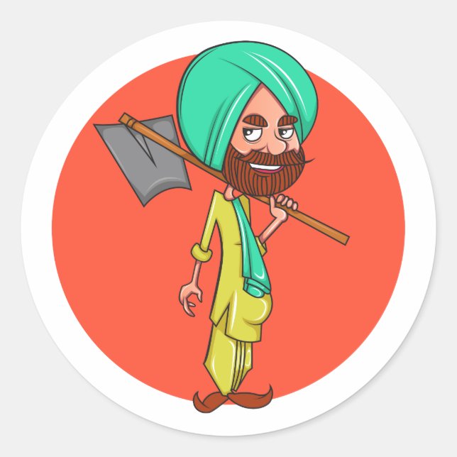 Sardar Ji Runt Klistermärke (Framsida)