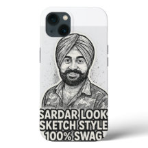 Sardar Sketch Swag iPhone 13-fodral – Svart & Vitt