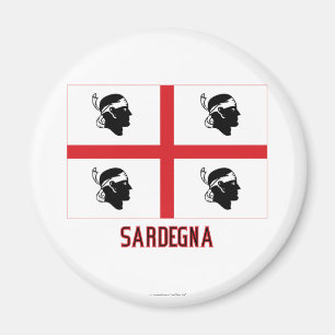 Sardegna flagga med namn magnet