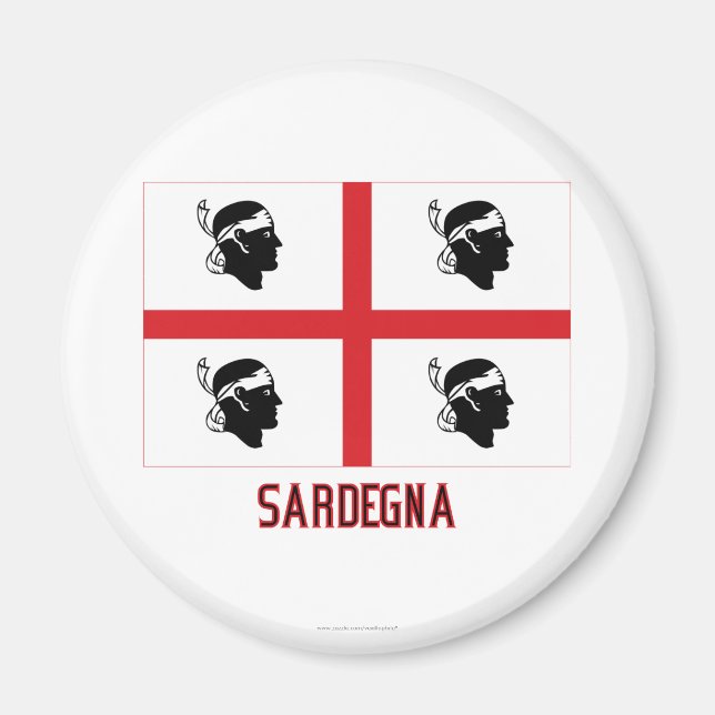Sardegna flagga med namn magnet (Framsidan)