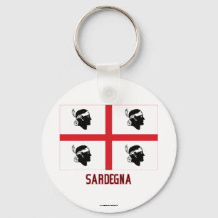 Sardegna flagga med namn nyckelring