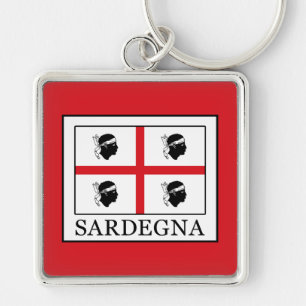 Sardegna Fyrkantig Silverfärgad Nyckelring