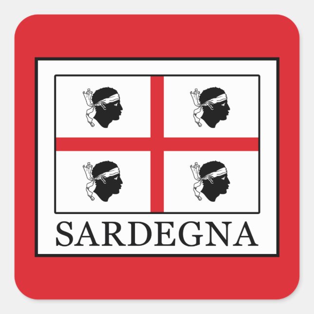 Sardegna Fyrkantigt Klistermärke (Framsida)