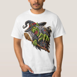 SÄRDEL ESOTISK KVINNA med KVAST och SVART KATT T Shirt