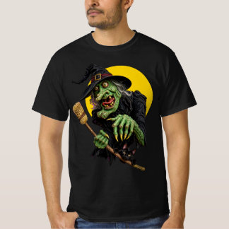 SÄRDEL ESOTTISK HÄXA med KVAST och SVART KATT T Shirt