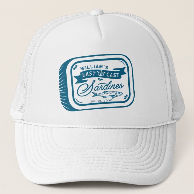 Sardin Fiske Sällskapsfest För Män Sjövintage  Keps (Framsida)