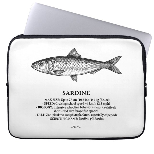 Sardin Stimfisk Vintage  Laptop Fodral (Framsidan)