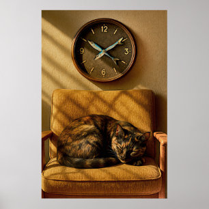 Sardine O'clock Drömtid – Surrealistisk Kattkonst Poster