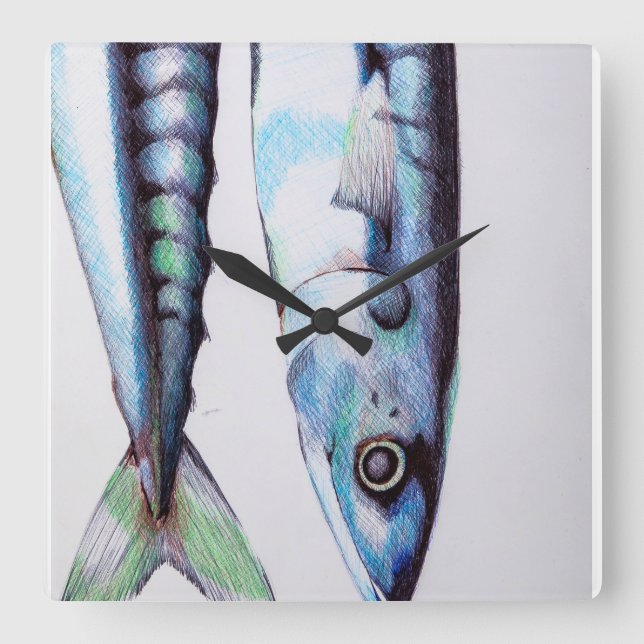 Sardinen tar tid på fyrkantig klocka (Framsida)