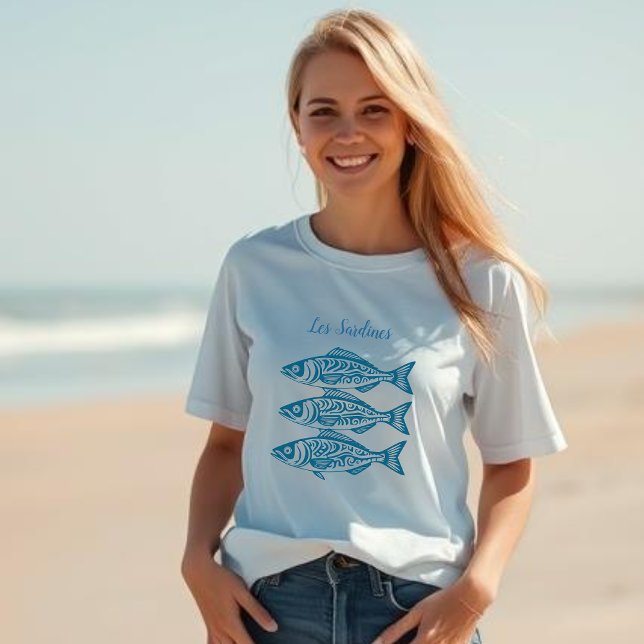 Sardiner-Blue Hawaiian T Shirt (Sardines Blue Hawaiian t shirt)