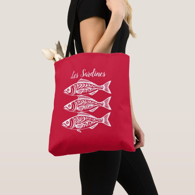 Sardiner-Cherry Red Hawaiian Tygkasse (Närbild)