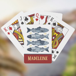 Sardiner Citroner Lapptäcke Quiltad Kust Monogram Casinokort