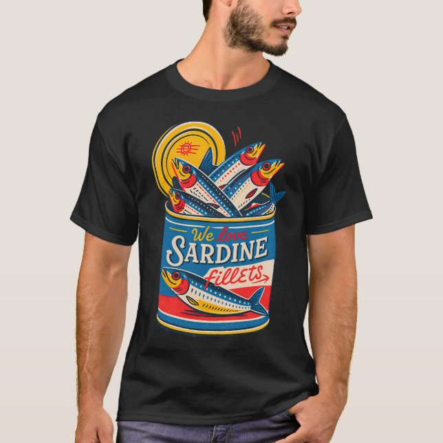 Sardiner Filleter Affisch T Shirt (Framsida)