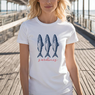 Sardiner, fiskestesier, fiske t shirt