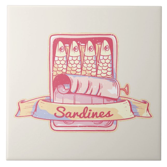 Sardiner i en tenn kakelplatta (Framsidan)