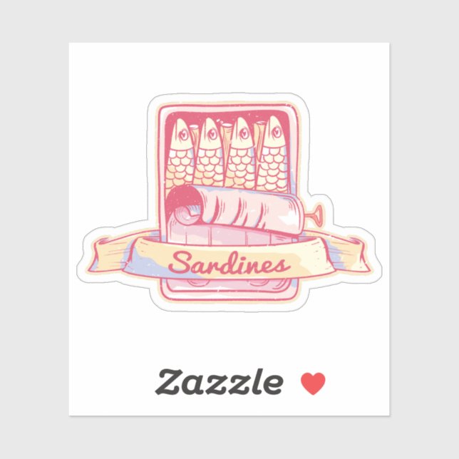 Sardiner i en tenn klistermärken (Ark)