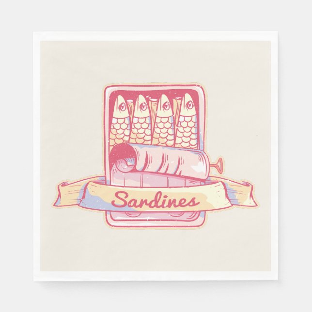 Sardiner i en tenn pappersservett (Framsidan)