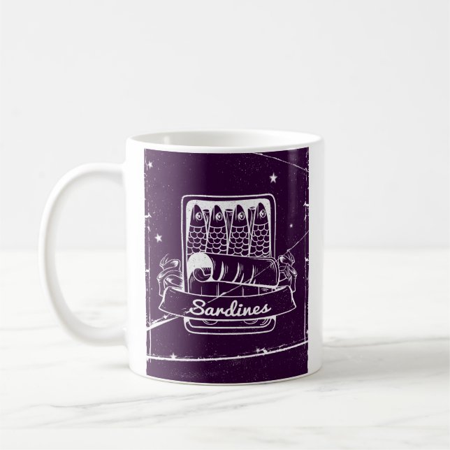 Sardiner i ett tenn Distress Kaffemugg (Vänster)
