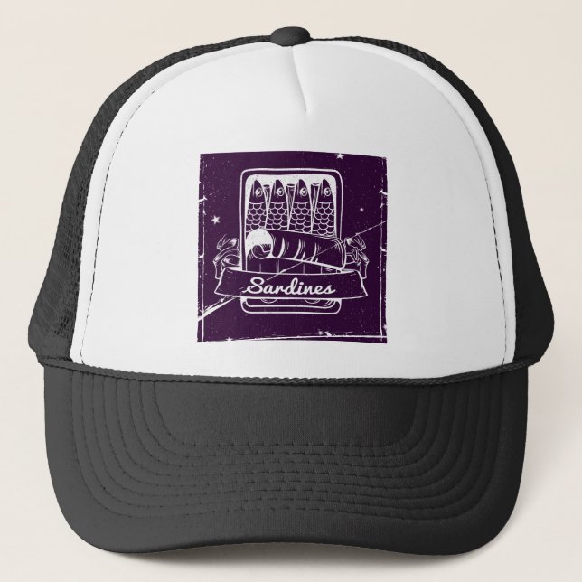 Sardiner i ett tenn Distress Keps (Framsida)