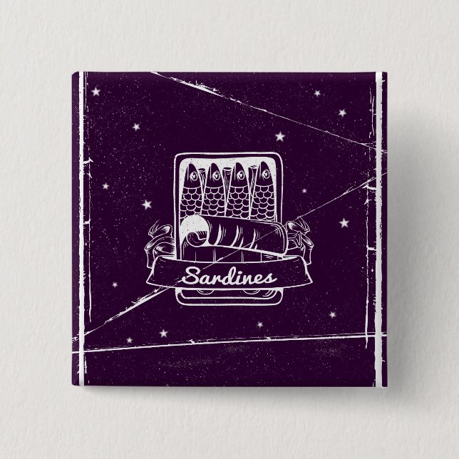 Sardiner i ett tenn Distress Knapp (Framsida)