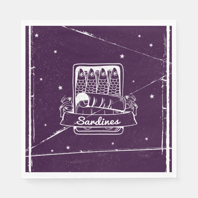 Sardiner i ett tenn Distress Pappersservett (Framsidan)