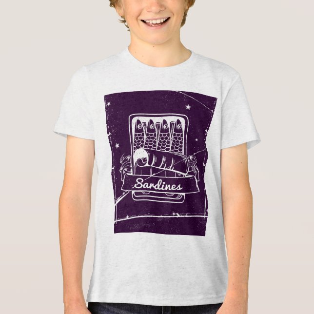 Sardiner i ett tenn Distress T Shirt (Framsida)