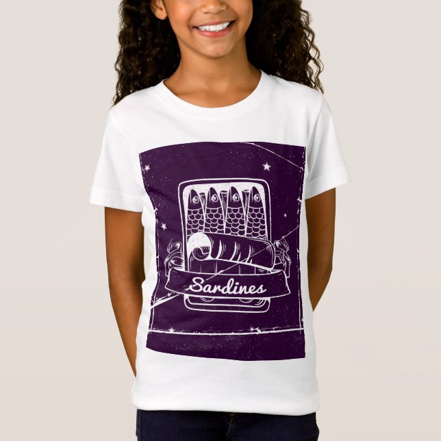 Sardiner i ett tenn Distress T Shirt (Framsida)