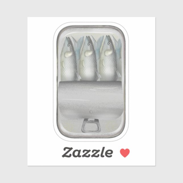 Sardiner i tennburkar klistermärken (Ark)