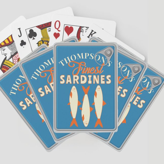 Sardiner Konserverad Fisk Anpassad Poker Kortlek (Fun personalized Sardines Tinned Fish Deck of Playing Cards. )