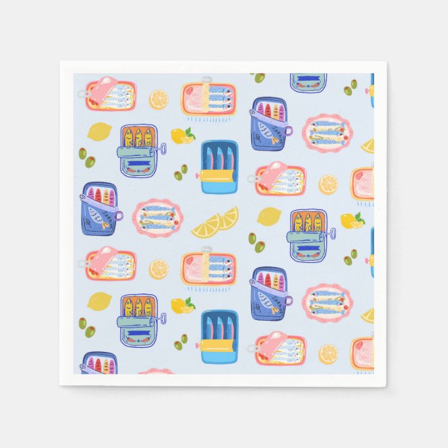 Sardiner och citroner pappersservett (Framsidan)