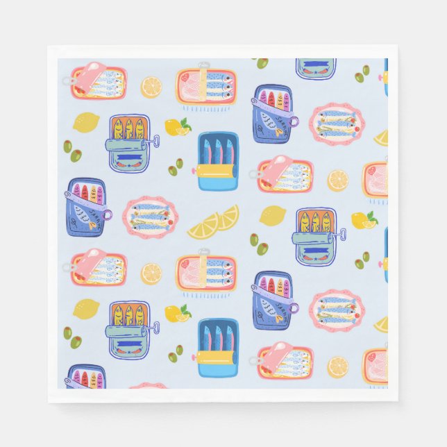 Sardiner och citroner pappersservett (Framsidan)
