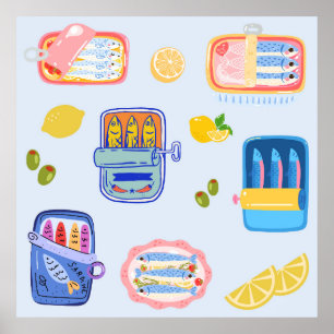 Sardiner och citroner poster