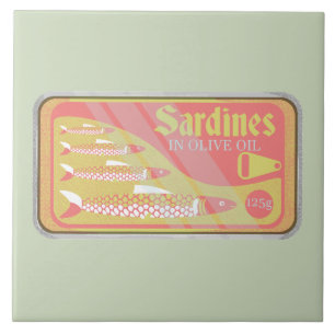 Sardiner Retro poster stil Kakelplatta