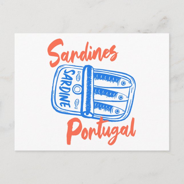 Sardines Portugal Foodie Travel Art Print Vykort (Framsida)