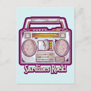 Sardines Sten Funny 80's Stereo Vykort