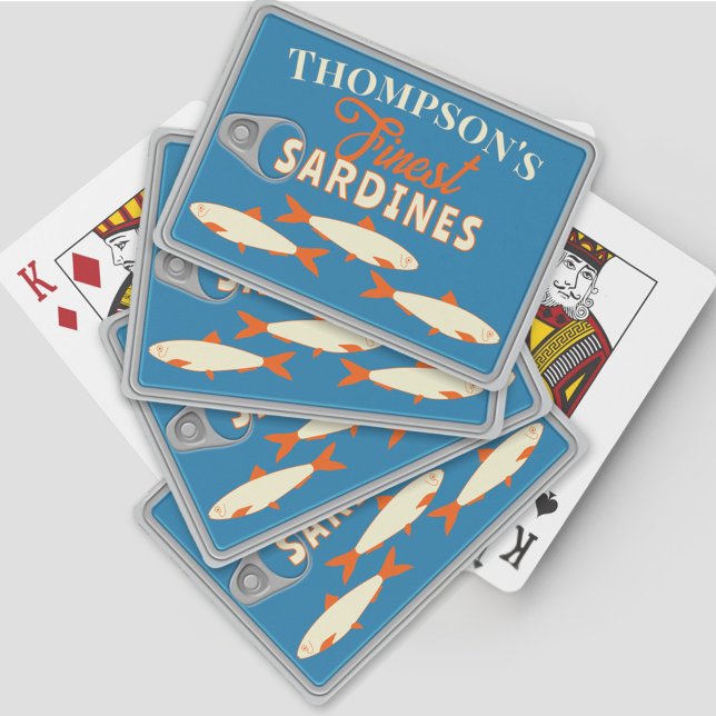 Sardines Tinned Fish Personalized Poker Playing  Casinokort (Personalized Sardines Tinned Fish Playing Cards,)