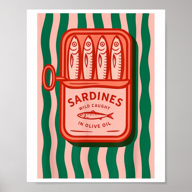 Sardines Tinned Fish Retro Graphic Summer For Men  Poster (Framsidan)