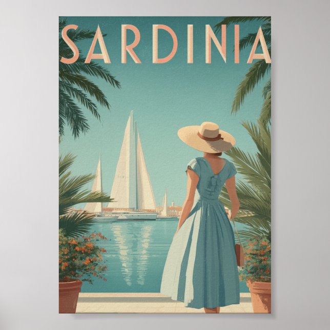Sardinia 50s vintage poster (Framsidan)