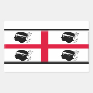 Sardinia (italien) flagga rektangulärt klistermärke