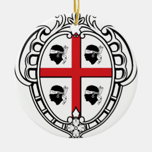 Sardinia (italien) vapensköld julgransprydnad keramik
