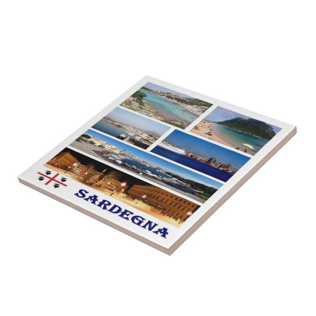 SARDINIA, Mosaic, Italien Kakelplatta (Sidan)